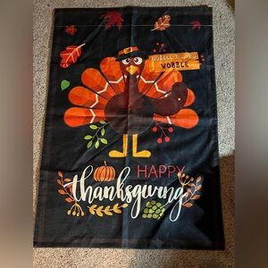 Thanksgiving Turkey Garden Flag - Black and Orange